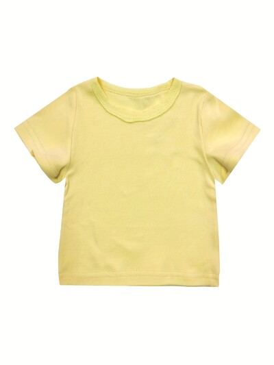 újszülött nyári rövid ujjú póló pamut tiszta masszív felsők csecsemő fiú és lány fehérnemű póló