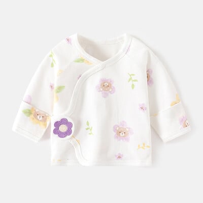 Mazuļu meiteņu T krekls ar garām piedurknēm Kokvilnas pavasara rudens ziemas dzīvnieku apdrukas slimnīcas jaundzimušo apģērbs 0-3 mēn.