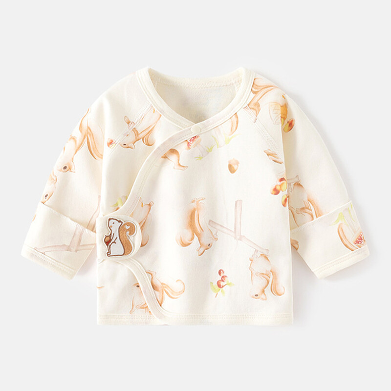 Mazuļu meiteņu T krekls ar garām piedurknēm Kokvilnas pavasara rudens ziemas dzīvnieku apdrukas slimnīcas jaundzimušo apģērbs 0-3 mēn.