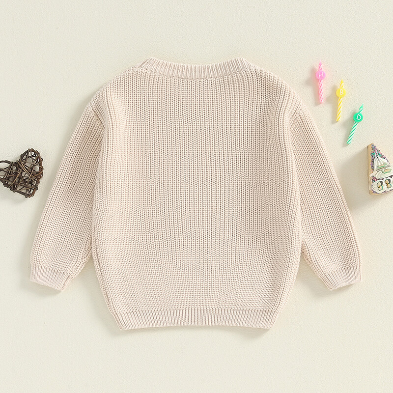 Mazuļu dzimšanas dienas džemperis ar varavīksnes izšuvumu ar garām piedurknēm, džemperis ar izgriezumu rudens ziemai