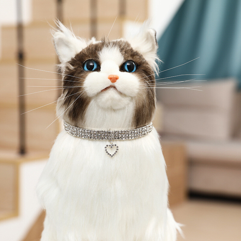 Νέο κολάρο για σκύλους γάτας Τριών σειρών Ελαστικό περιλαίμιο από στρας για κατοικίδια Κολιέ αγάπης διακόσμησης κουτάβι γατάκι Στολίδι για κατοικίδια προμήθειες