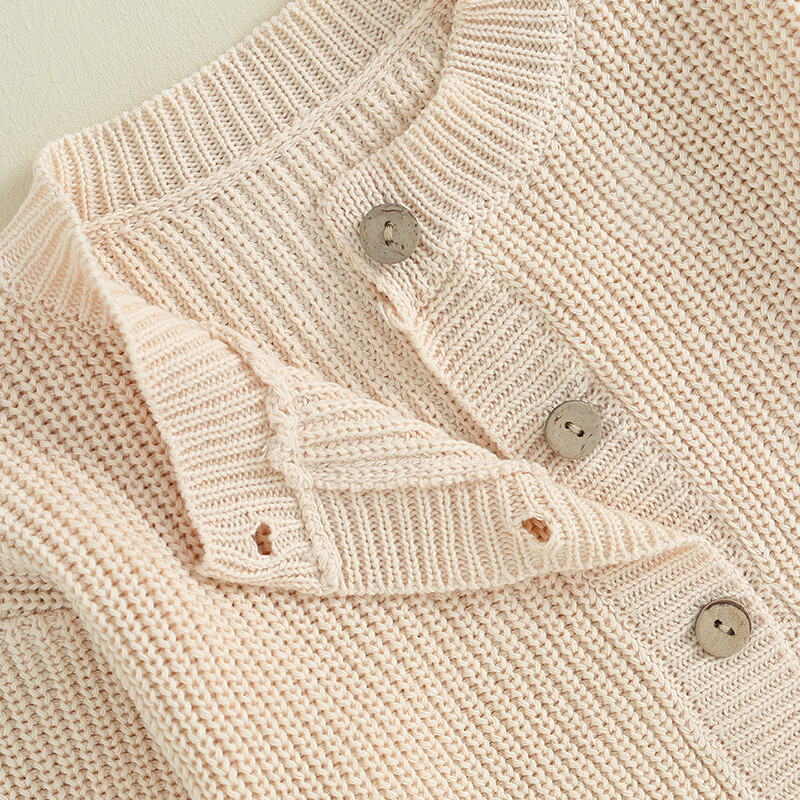 Bērni Mazuļi Meitenes Zēni Adījums Jaciņa Džemperis Mīlīgs Garām Piedurknēm Vienkrāsains Pogas Ikdienas Bērnu Apģērbi Rudens Tamborēti Topi