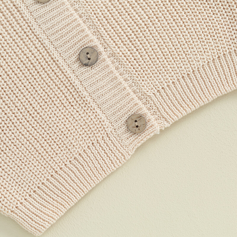 Bērni Mazuļi Meitenes Zēni Adījums Jaciņa Džemperis Mīlīgs Garām Piedurknēm Vienkrāsains Pogas Ikdienas Bērnu Apģērbi Rudens Tamborēti Topi