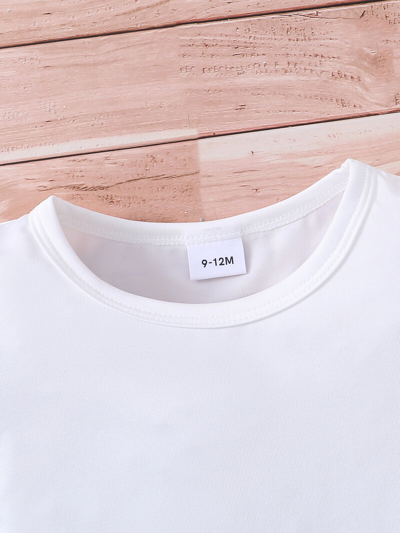 Vasaras meiteņu T-krekls ar apaļu kakla izgriezumu, īsām piedurknēm bišu ziedu apdruka, korejiešu glīts pilnmēness mazulis