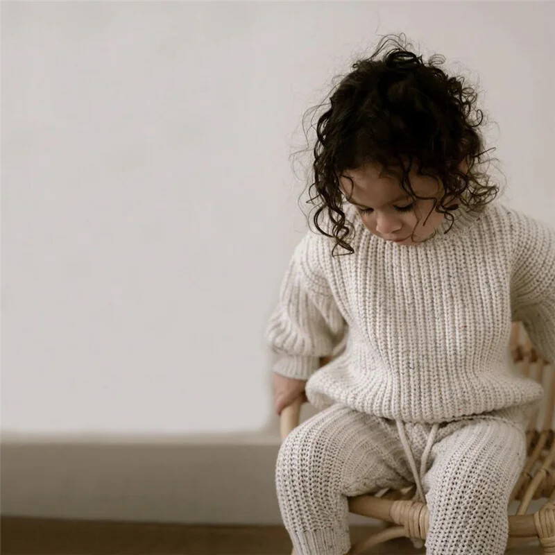 Mazu bērnu džemperis Rudens Ziemas Kokvilnas Trikotāžas Bērni Meiteņu Pulovers Tops Bērnu trikotāžas apģērbs