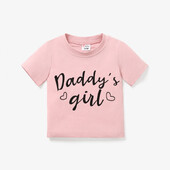 PatPat Baby Boy/Girl 95% kokvilnas krekliņš ar īsām piedurknēm ar burtu apdruku, piemērots vasaras sezonai, mīksts un ērts