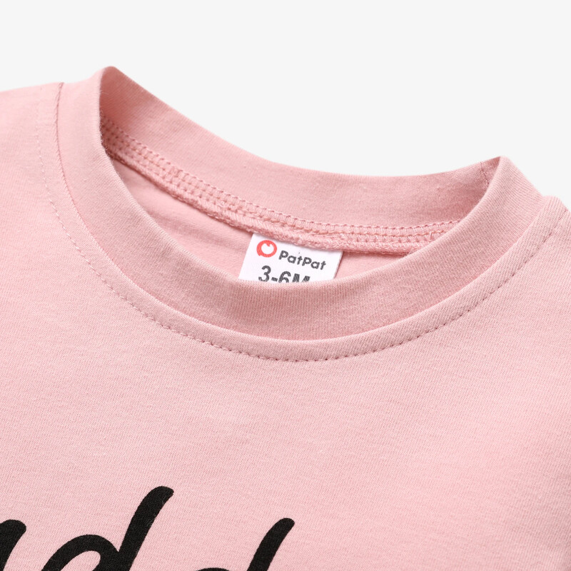 PatPat Baby Boy/Girl 95% kokvilnas krekliņš ar īsām piedurknēm ar burtu apdruku, piemērots vasaras sezonai, mīksts un ērts