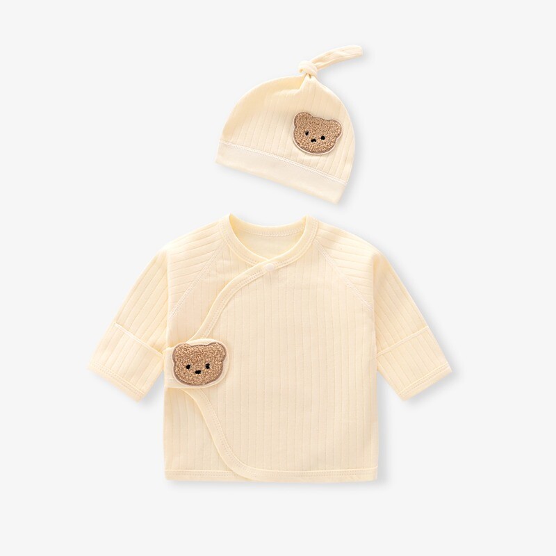 Pavasaris Vasara Mīlīgs jaundzimušā zīdaiņa apģērbs Zēns, meitene, kokvilnas lāča T-krekls ar cepuri