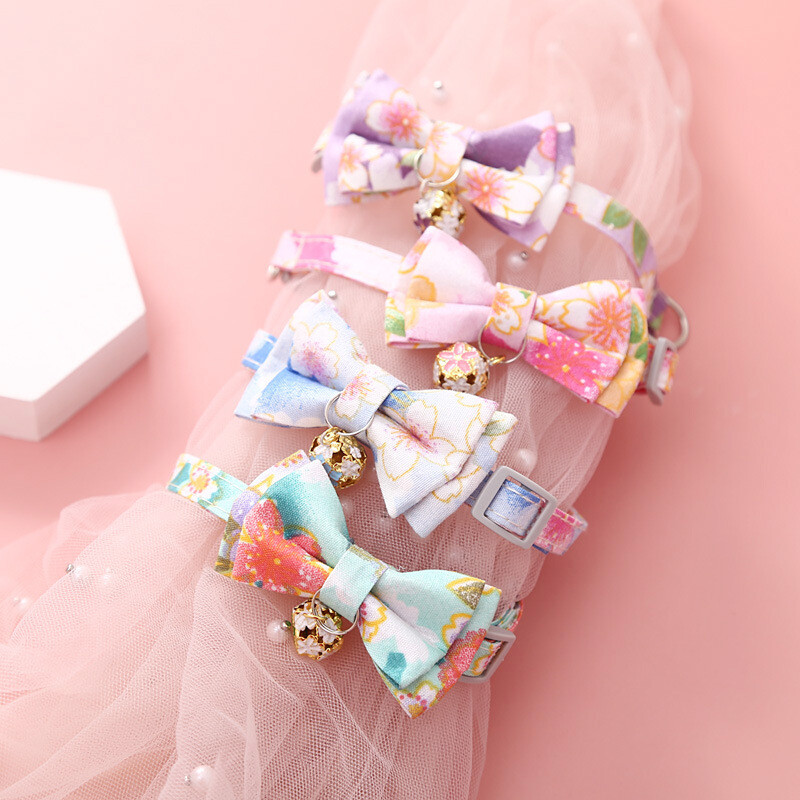 19-30 cm-es állítható kisállat szakadt macska nyakörv csokornyakkendő aranyos kockás karácsonyi virágos elasztikus, állítható kutyanyakörv pánttal macskáknak