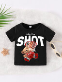 0-3 éves nyári újszülött fiúk és lányok baba egyszínű nyomtatású pulóver, kerek nyakú, rövid ujjú póló