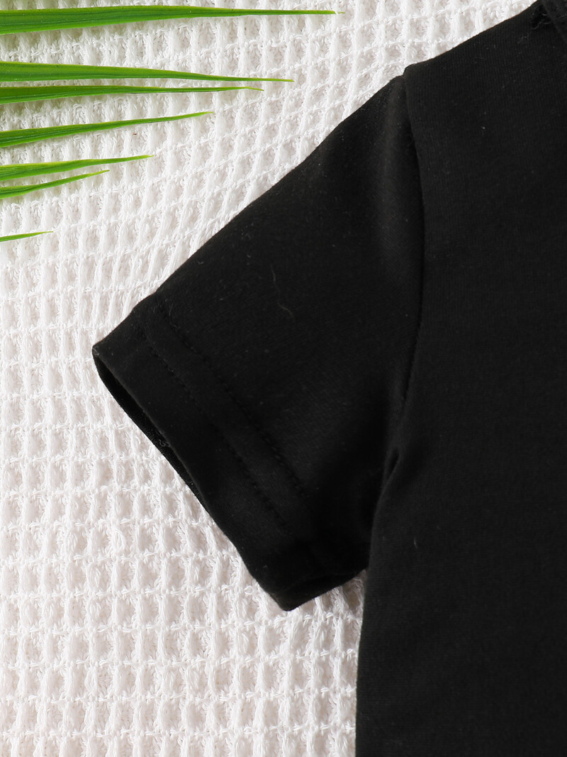 0-3 éves nyári újszülött fiúk és lányok baba egyszínű nyomtatású pulóver, kerek nyakú, rövid ujjú póló