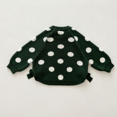 Rudens jaundzimušo zīdaiņu zēnu meiteņu punktveida pulovers džemperis adīts ar garām piedurknēm jaka bērniem viengabala modes bērnu apģērbs