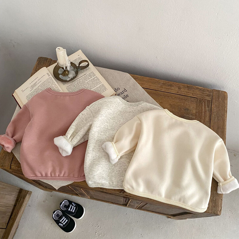 Sügisel ja talvel uued beebiriided, 0–3-aastased meeste ja naiste beebid, puhast värvi ja sametist kapuutsiga mitmekülgne topp