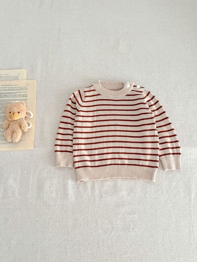 Pavasaris un rudens jaundzimušo zīdaiņu zēni un meitenes trikotāžas augškrekls, svītra, apaļš punkts, džemperis bērniem, modes mazuļu apģērbs