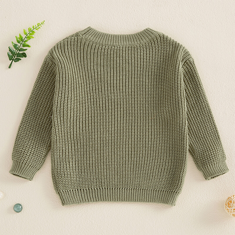 Mazuļu zēni rudens ziemas džemperis ikdienišķs garas piedurknes ar kaklu burtu izšuvumi brīvi trikotāžas pulovers ikdienas topi jaundzimušo apģērbi