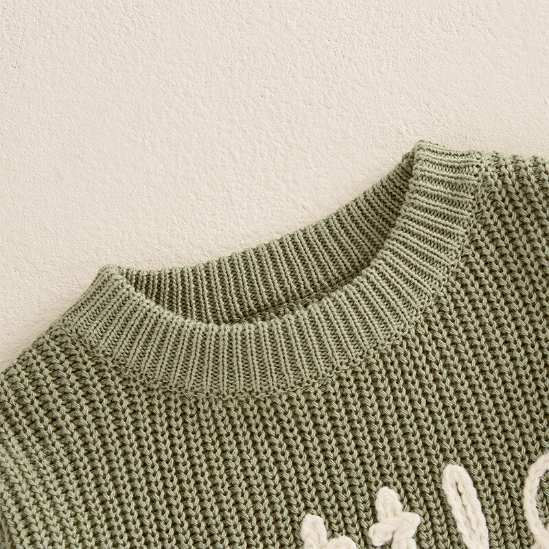 Mazuļu zēni rudens ziemas džemperis ikdienišķs garas piedurknes ar kaklu burtu izšuvumi brīvi trikotāžas pulovers ikdienas topi jaundzimušo apģērbi