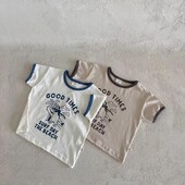 2025. gada vasara, jauni mazuļu T krekli ar īsām piedurknēm zīdaiņiem ar burtiem apdrukāti T krekli zēniem, meitenēm, kokvilnas t-krekli, toddler ikdienas topi
