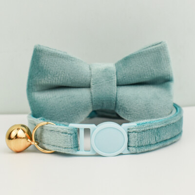 Kaķa kakla siksna Bowknot Adjustable Drošības mājdzīvnieku kaklasiksna Samta kaķa kakla siksna Novērš kaķus no aizrīšanās