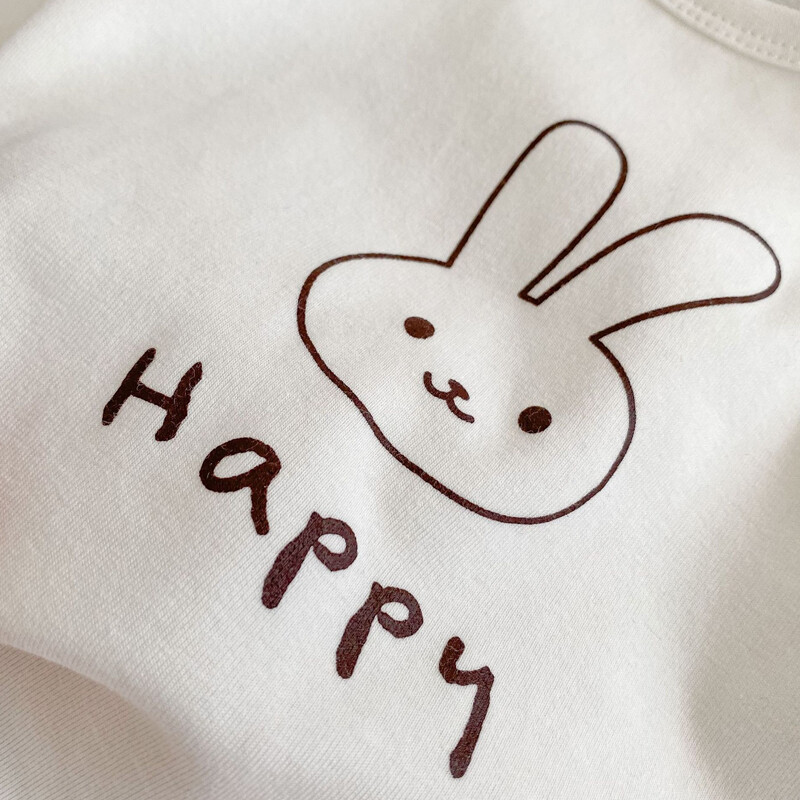 Jauns rudens apģērbs mazulim, 0-3 gadus vecas meitenes, t-krekls ar apaļu kakla izgriezumu ar garām piedurknēm pamata krekls, tops ar zaķa apdruku