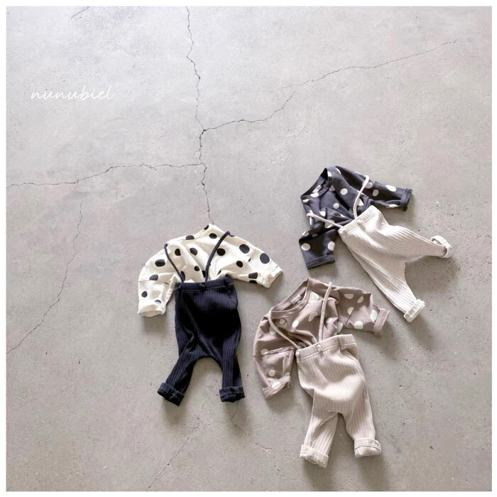 2025-ös új, aranyos pöttyös nyomatú baba lány hosszú ujjú pólók bő gyerek felsők csecsemő fiú pulóver alkalmi kisgyermek ruhák 6M-3T