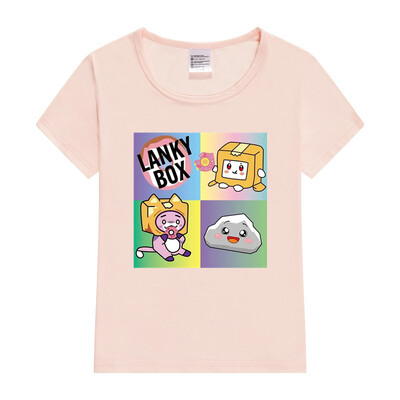 Fiú póló Rajzfilm Lanky Box Aranyos Print Rövid ujjú Lány Ruhák Nyári Alkalmi Divat Vicces Pamut Gyerek Felsők Kawaii póló