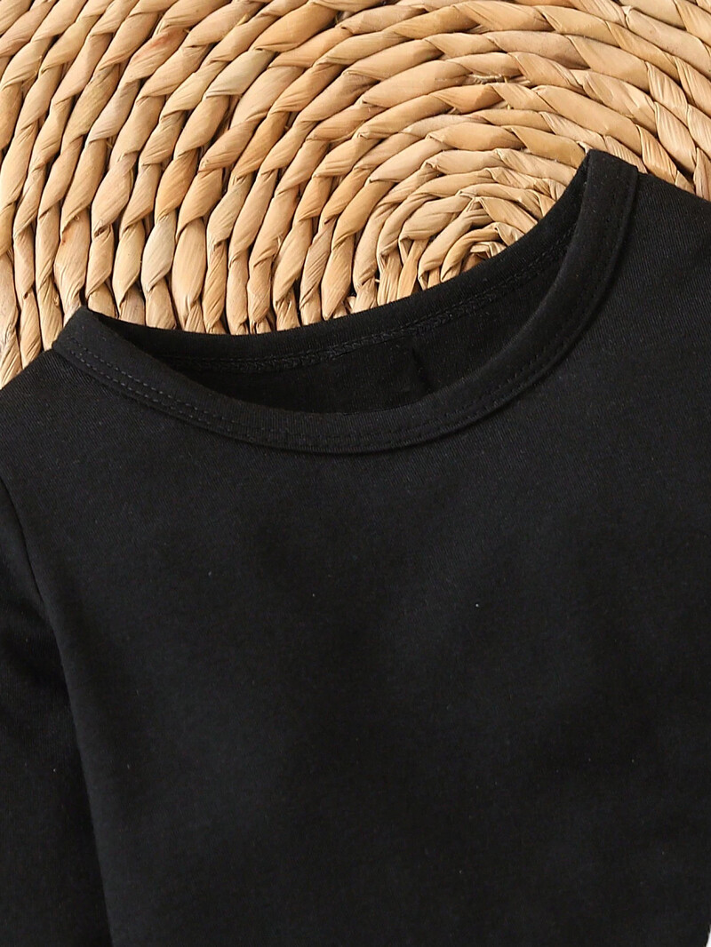 3 részes őszi/téli baba lányoknak, meleg puha és kényelmes póló fiúknak, alkalmi egyszínű, hosszú ujjú pulóverkészlet