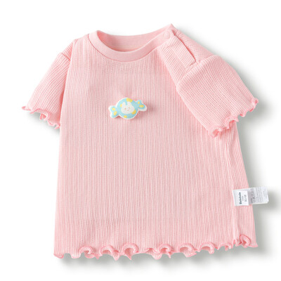 Balabala baba rövid ujjú póló csecsemő lányoknak fiúknak, 2024-es nyári új kollekció, légáteresztő, friss, kényelmes és stílusos