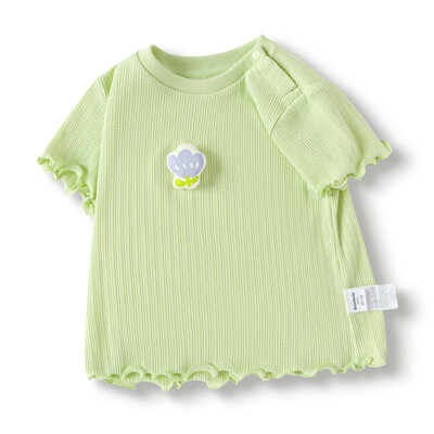 Balabala baba rövid ujjú póló csecsemő lányoknak fiúknak, 2024-es nyári új kollekció, légáteresztő, friss, kényelmes és stílusos