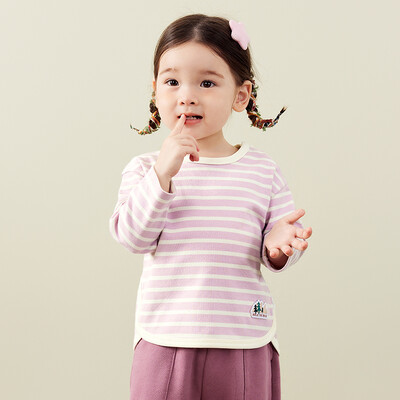 Μίνι Bala μακρυμάνικο μπλουζάκι για αγόρια και κορίτσια Μοντέρνο ριγέ μπλουζάκι φθινοπώρου 2024 Νέο προϊόν T-shirt φιλικό προς το δέρμα