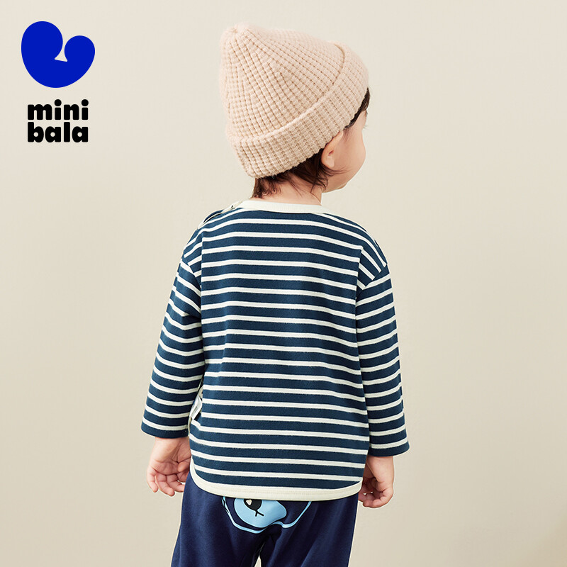 Μίνι Bala μακρυμάνικο μπλουζάκι για αγόρια και κορίτσια Μοντέρνο ριγέ μπλουζάκι φθινοπώρου 2024 Νέο προϊόν T-shirt φιλικό προς το δέρμα