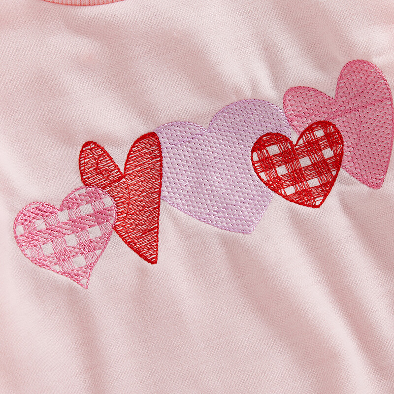 Παιδικά μπλουζάκια για κορίτσια για παιδιά, ρούχα για την ημέρα του Αγίου Βαλεντίνου, casual, μακρυμάνικο, με λαιμόκοψη, κέντημα πουλόβερ με καρδιά για 0-4 ετών