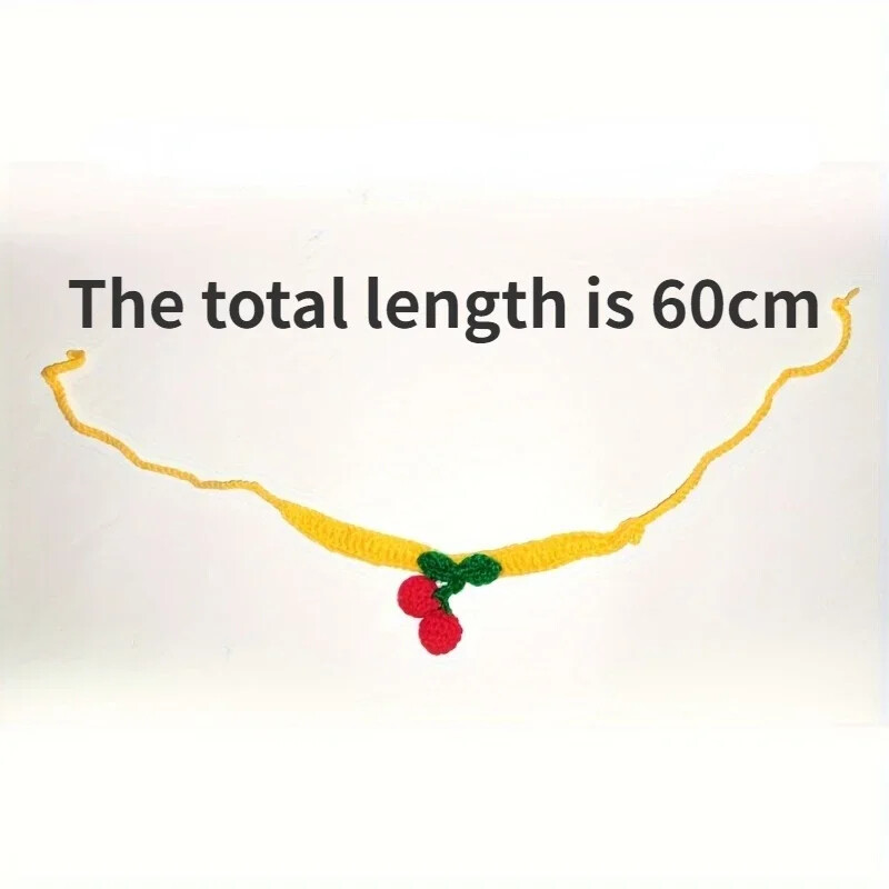 Mājdzīvnieku kaklasiksna ar rokām adīta kaķa kaklasiksna ar ķiršu dekoru Cute Cat Kaklarota Kaķu piederumi ошейник для кошек para gatos accesorios