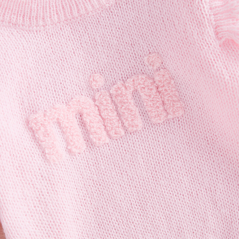 Jaundzimušo meiteņu trikotāžas džemperītis rudens ziemas jauki volāni ar garām piedurknēm O kakla burtu izšuvumi maziem bērniem