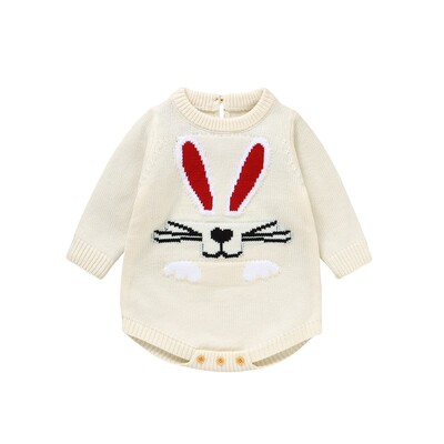 Jaundzimušā zīdaiņa trikotāžas tērpi zīdainim, zaķa/sirds apdruka, kombinezons ar garām piedurknēm zēniem, meitenēm, 1 gabals