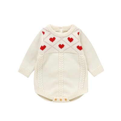 Jaundzimušā zīdaiņa trikotāžas tērpi zīdainim, zaķa/sirds apdruka, kombinezons ar garām piedurknēm zēniem, meitenēm, 1 gabals