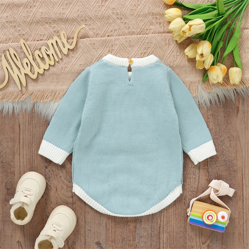 Jaundzimušā zīdaiņa trikotāžas tērpi zīdainim, zaķa/sirds apdruka, kombinezons ar garām piedurknēm zēniem, meitenēm, 1 gabals