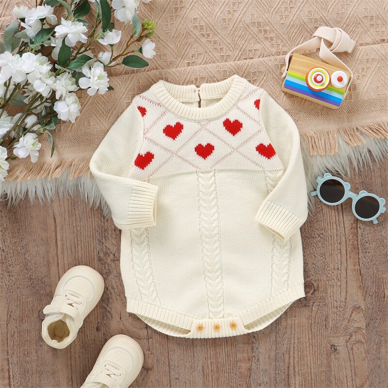 Jaundzimušā zīdaiņa trikotāžas tērpi zīdainim, zaķa/sirds apdruka, kombinezons ar garām piedurknēm zēniem, meitenēm, 1 gabals