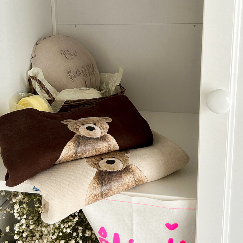 Ziemas bērnu karikatūra Bear Print zīdaiņu topi zēniem meitenēm maziem bērnu džemperis ar apaļu kakla izgriezumu rudens garām piedurknēm pulovera bikses