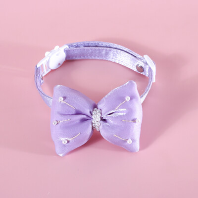 MPK New Series Pet Pearl Bow Collar Cat Anti Suffocation Love Kulons tauriņš ir piemērots arī sunim