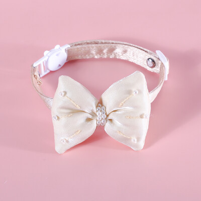 MPK New Series Pet Pearl Bow Collar Cat Anti Suffocation Love Kulons tauriņš ir piemērots arī sunim
