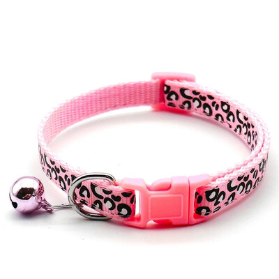 Regulējama mājdzīvnieku kaklasiksna Leoparda apdrukāta kaķa suņa kaklasiksna krāsaina sprādze ar zvaniņu kaķēnu kucēnu jauka kaklarota ar leoparda rakstiem