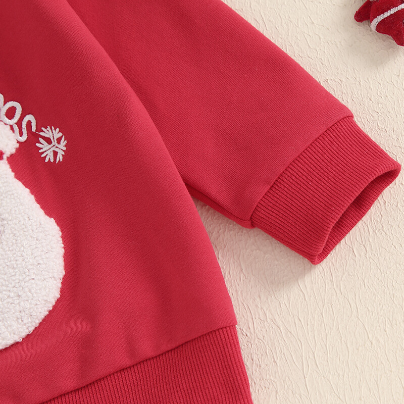 Toddler Meitenes Zēniem Ziemassvētku Apģērbs Crewneck Sporta krekli Santa Garām Piedurknēm Topi Krekli Puloveri Džemperis Rudens Apģērbi