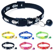 Breakaway kaķu kaklasiksnas ar zvaniņu Jauki personalizēti mājdzīvnieku kaķu kaklasiksnas kaķiem Luksusa kaķu aksesuāri Suņu kaklasiksnas maziem suņiem