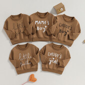 0-3 G maziem bērniem, zīdaiņiem, meitenēm, zēniem, ikdienas džemperi, topi ar garām piedurknēm, izgriezuma džemperis ar burtiem, rudens apģērbi meitenēm, zēniem