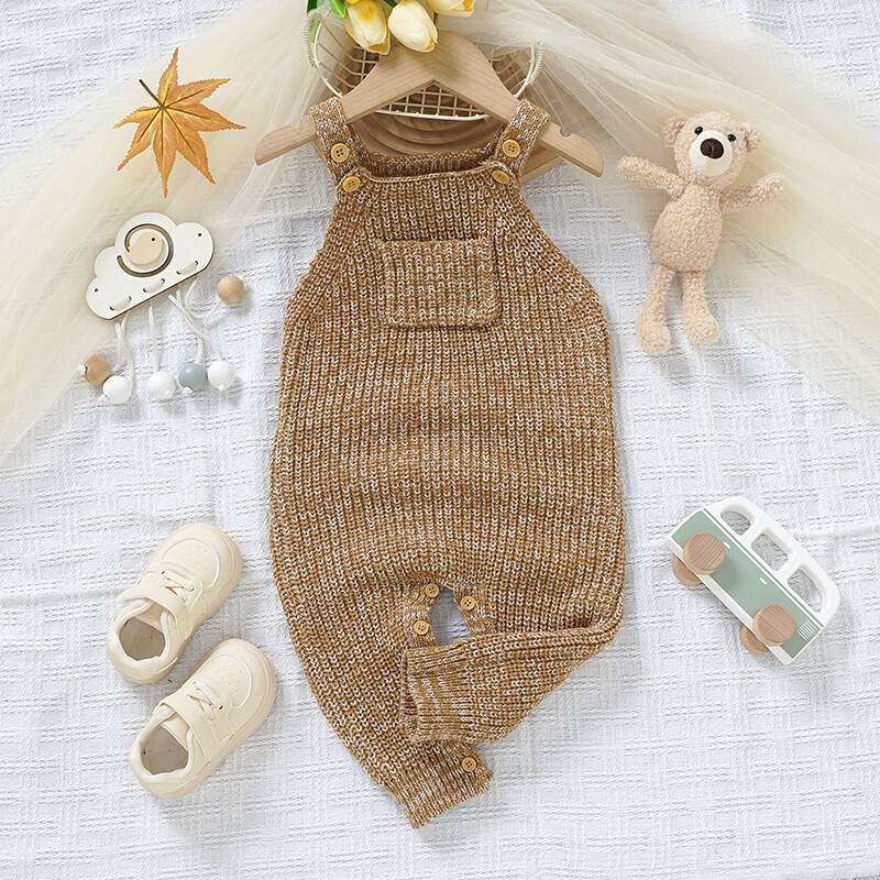 Zēniem adīti kombinezoni rudens ziema bez piedurknēm kvadrātveida kakla bikses, kombinezoni jaundzimušajiem, silts apģērbs 0-18 m.