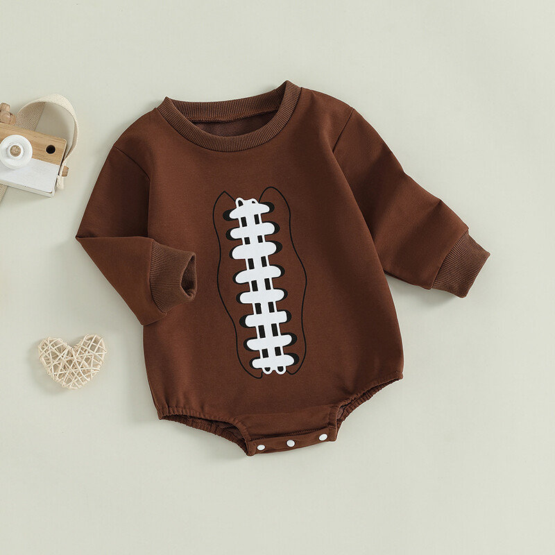 Kisfiúk Pulóverek Ruhák Futball Pulóver Romper Hát Betűnyomat Hosszú ujjú, kerek nyakú Imádnivaló őszi kombik