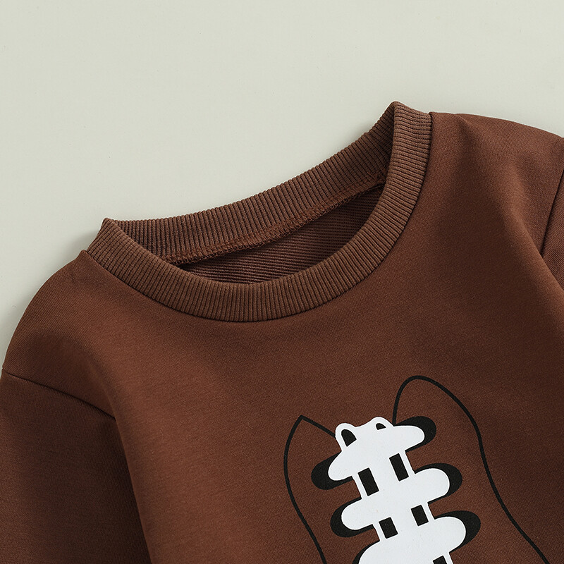 Kisfiúk Pulóverek Ruhák Futball Pulóver Romper Hát Betűnyomat Hosszú ujjú, kerek nyakú Imádnivaló őszi kombik