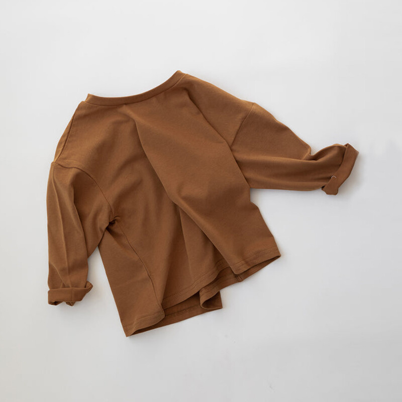 INS Baby Boys Basic T-krekli ar garām piedurknēm Pure Cotton Baby Girl Tops Bērnu T-krekli Kokvilnas pavasara T-krekli Zēnu apģērbi