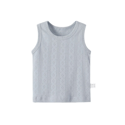 Vasaras mazuļu T-krekls bez piedurknēm, 0-3 gadus vecs, elpojoša kokvilnas veste