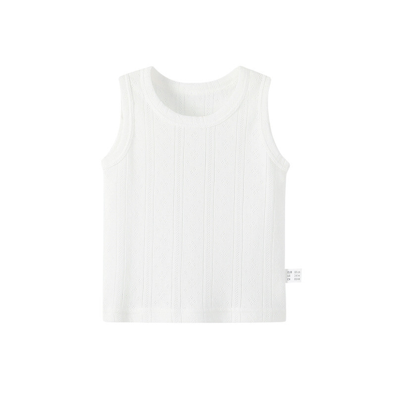 Vasaras mazuļu T-krekls bez piedurknēm, 0-3 gadus vecs, elpojoša kokvilnas veste